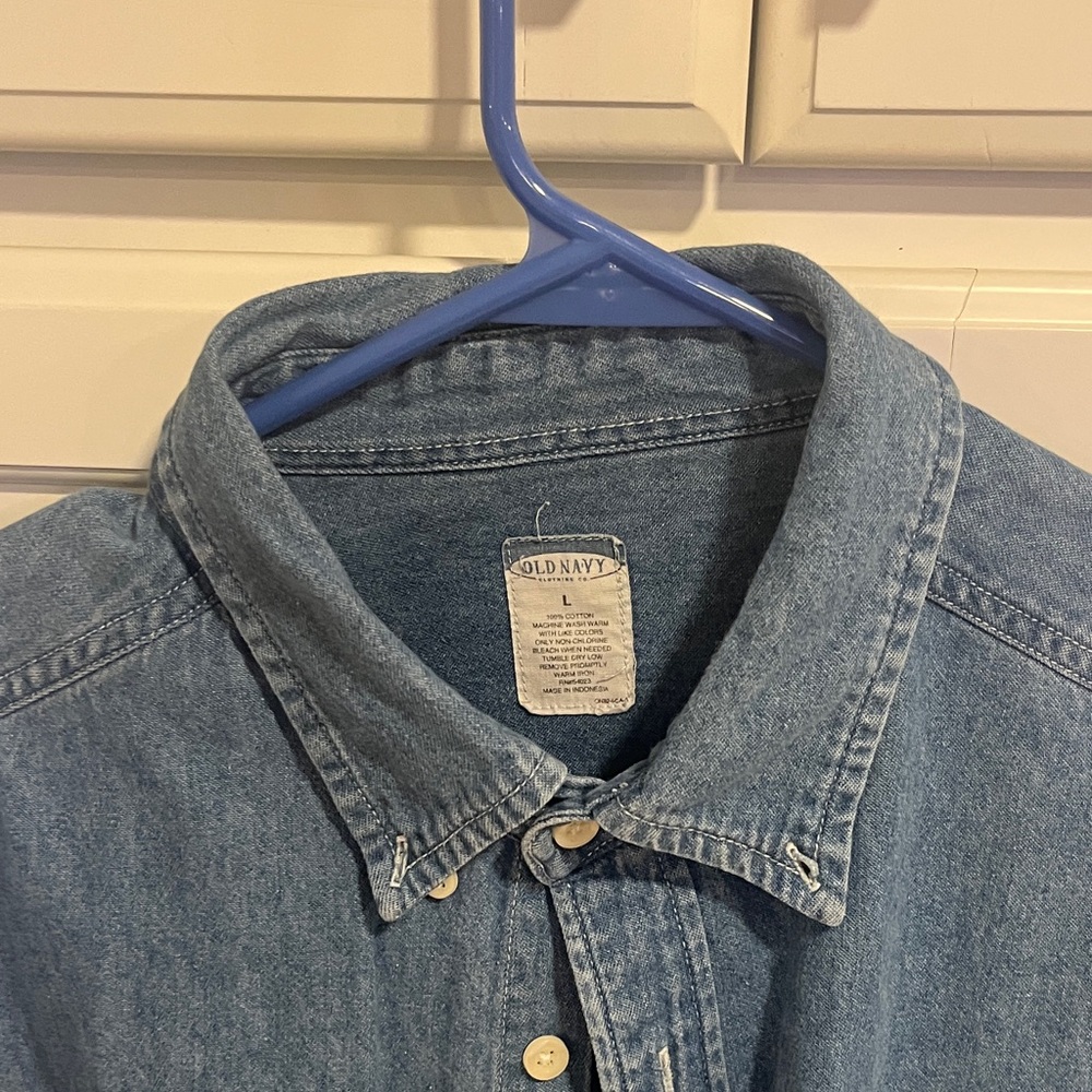 Old Navy Light Blue Denim Shirt